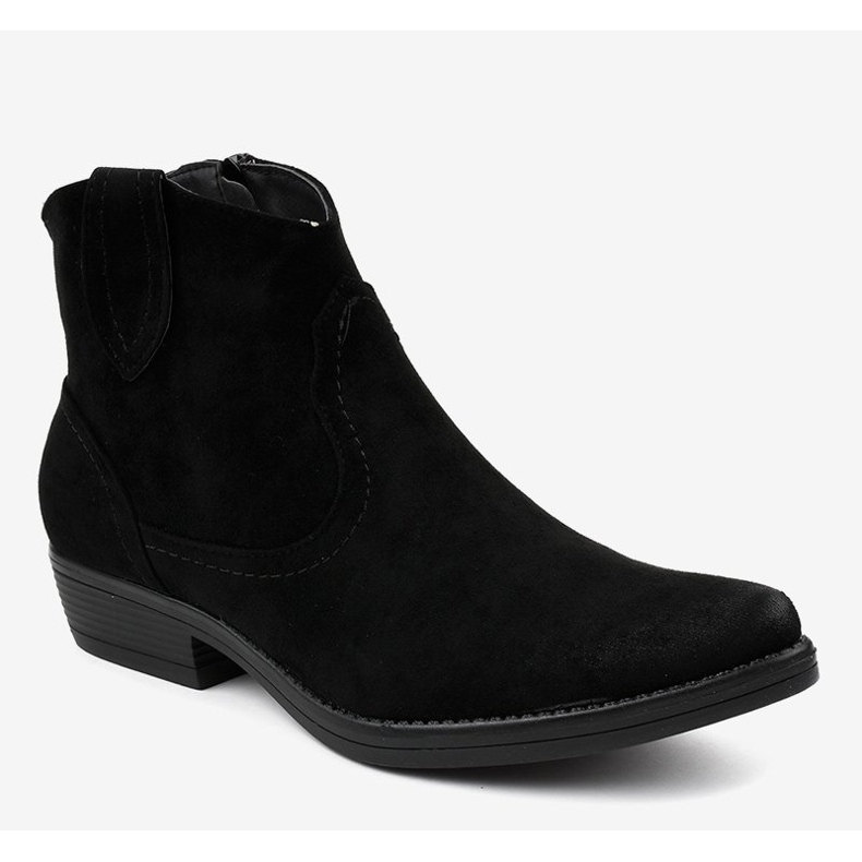 Stivali piatti neri da donna Stivali da cowboy K860 nero 1