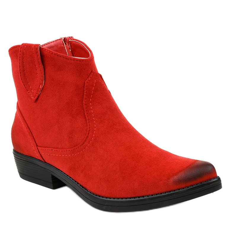 Stivali piatti rossi da donna Stivali da cowboy K860 rosso 1