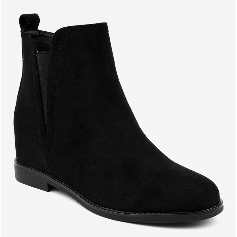 Stivaletti Chelsea neri con zeppa BM279 nero 1