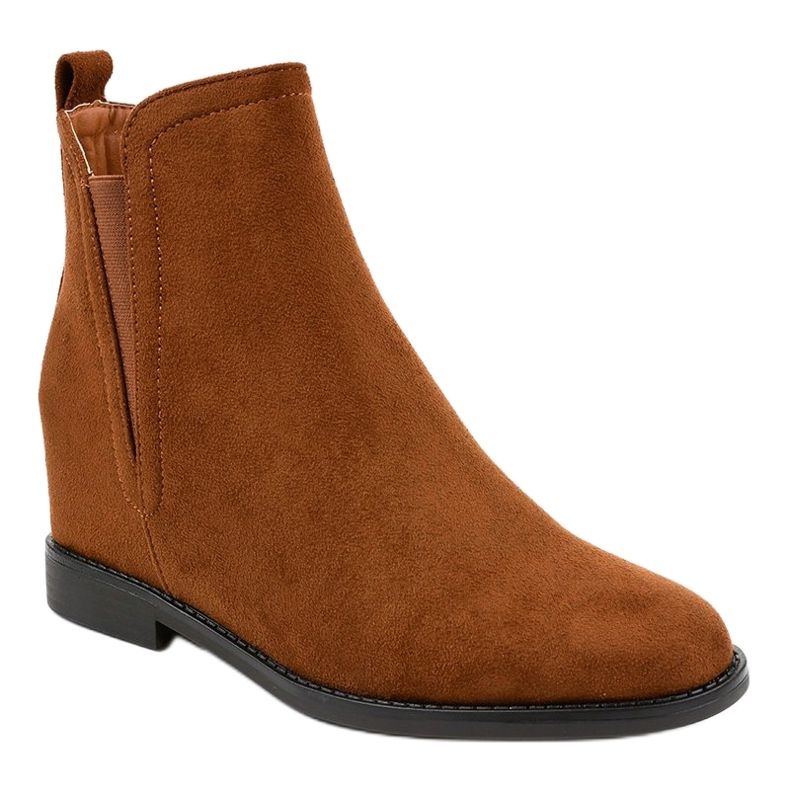 Stivaletti Chelsea marroni con zeppa BM279 marrone 1