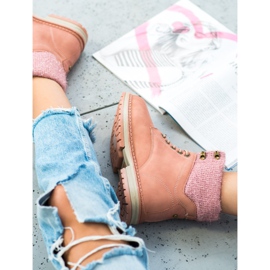 SHELOVET Trapper con glitter rosa 2