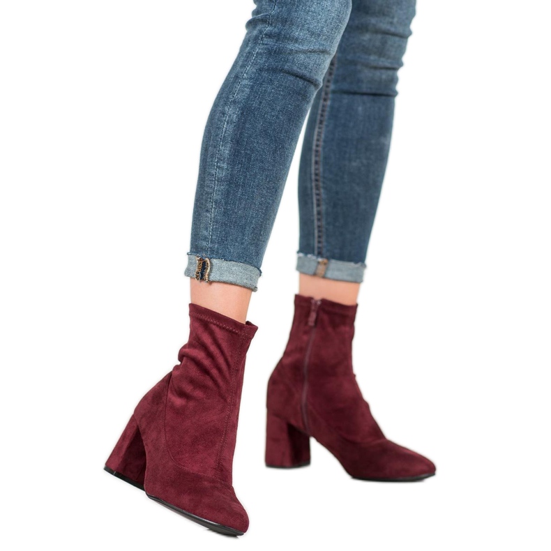 Diamantique Stivaletti bordeaux sul palo rosso 1