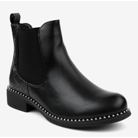 Stivaletti Chelsea piatti neri HQ100 nero 1