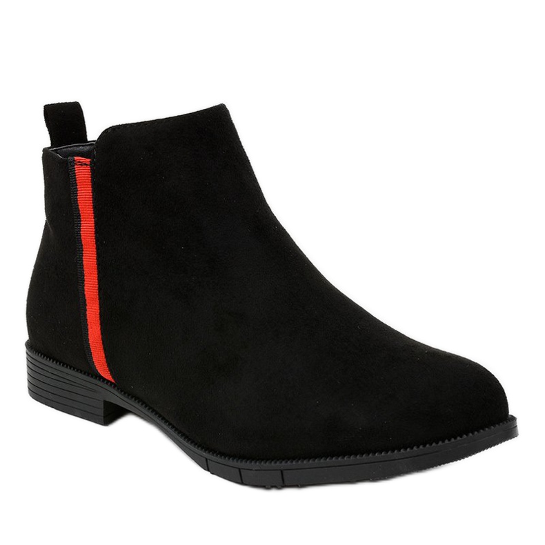 Stivali da donna piatti neri con pelliccia C08 nero 1