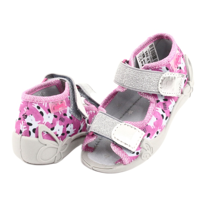 Scarpe per bambini Befado 242P095 bianca nero rosa grigio 3