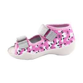 Scarpe per bambini Befado 242P095 bianco nero rosa grigio 1