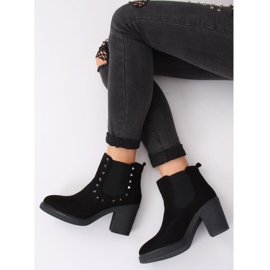 Stivali neri con tacco largo H8-85 Black nero 1