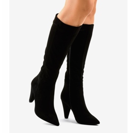 Stivali da donna in camoscio nero sul post 8677 2