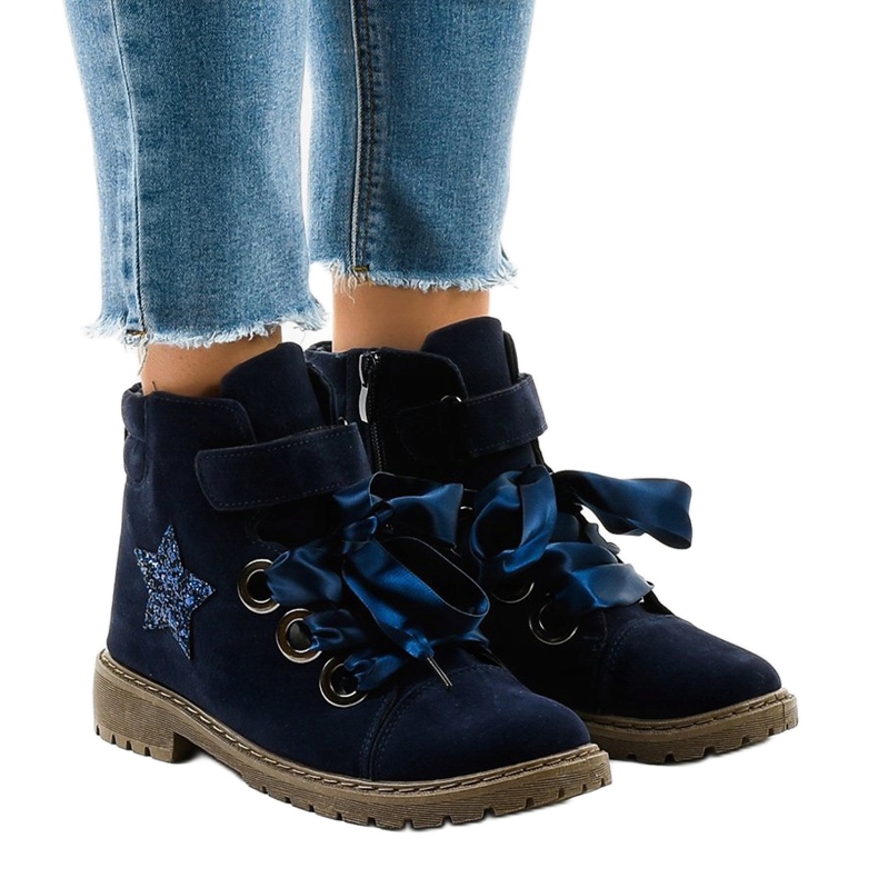 Scarponi da trekking blu navy con stella TL51-2 1