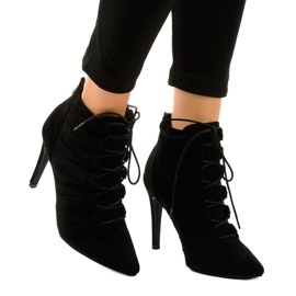 Stivali stiletto JA79 neri in camoscio nero 2
