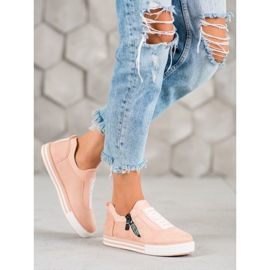 SHELOVET Sneakers alla moda senza lacci rosa 1