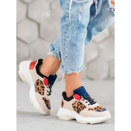 SHELOVET Sneakers alla moda con stampa leopardata marrone multicolore 2