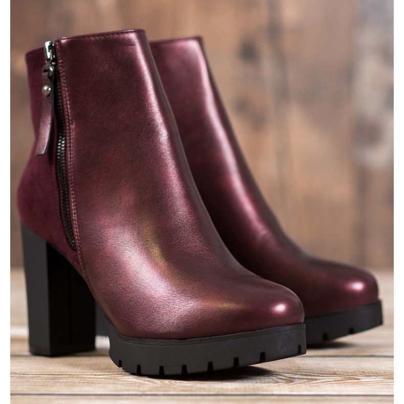 Bestelle Stivaletti bordeaux sulla piattaforma rosso 1