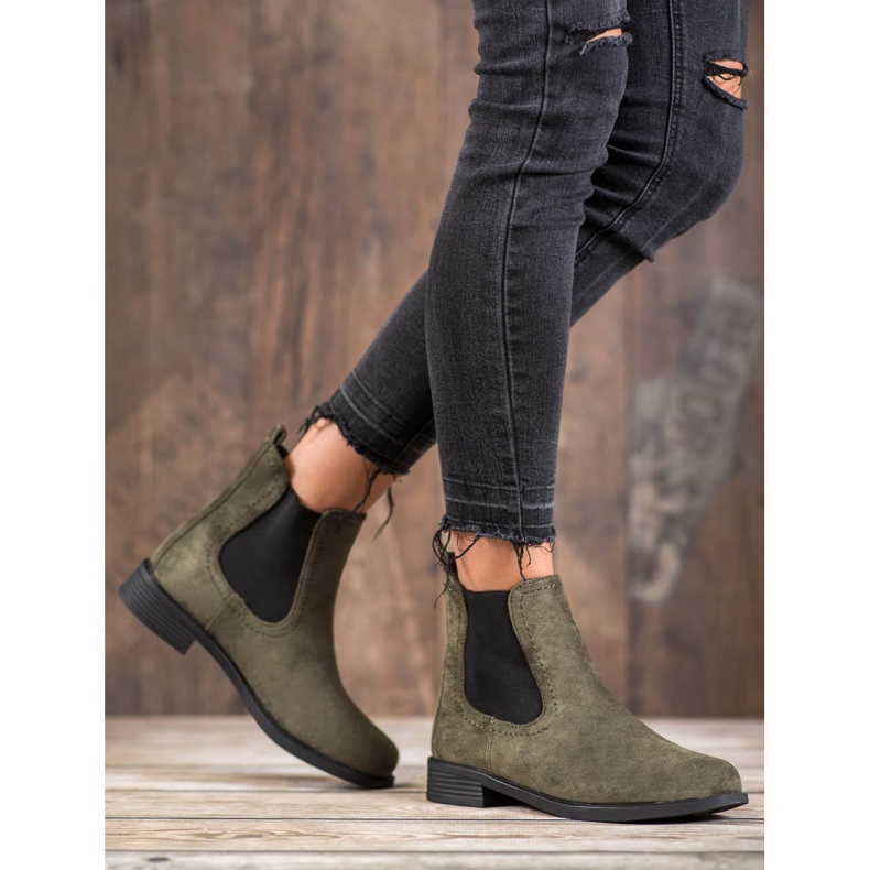Ideal Shoes Stivaletti Chelsea casual verde 2