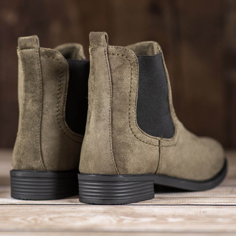 Ideal Shoes Stivaletti Chelsea casual verde 1