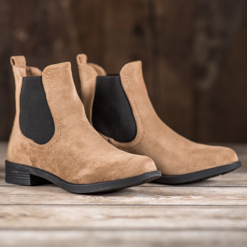 Ideal Shoes Stivaletti Chelsea casual marrone 1