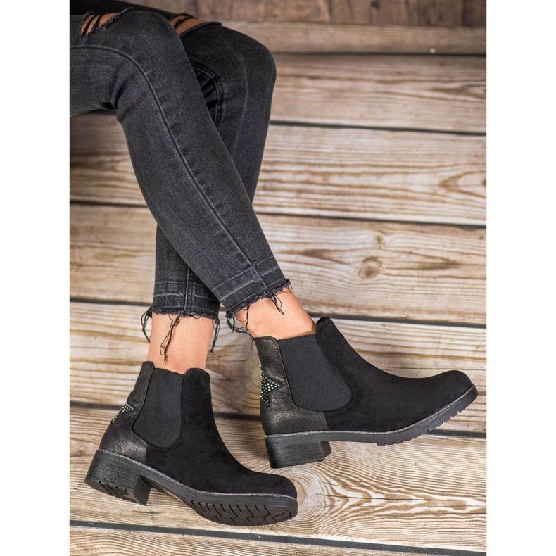 SHELOVET Stivaletti Chelsea con stella nero 2