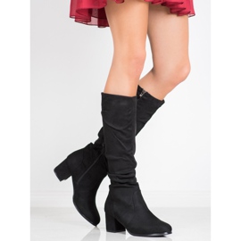 Wilady Stivali classici in pelle scamosciata nero 1