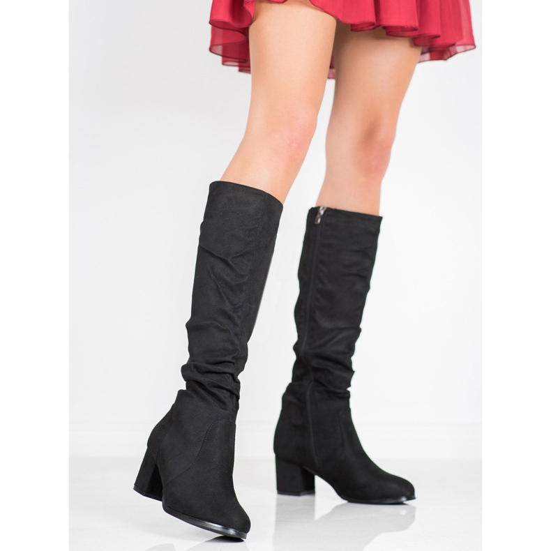 Wilady Stivali classici in pelle scamosciata nero 2