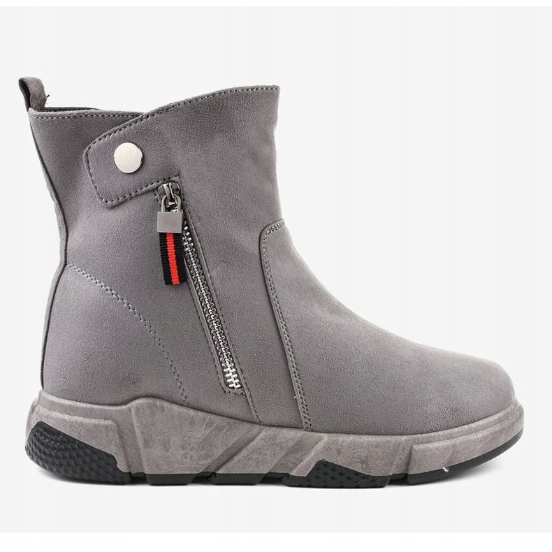 Stivali da neve isolati in camoscio grigio KFS-506 1