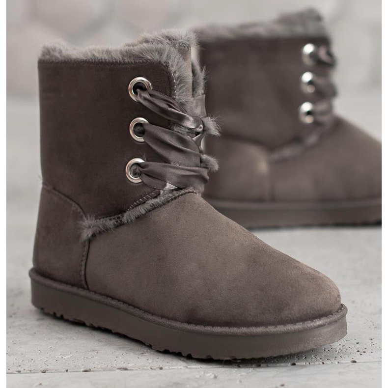 Kylie Stivali da neve allacciati grigio 1