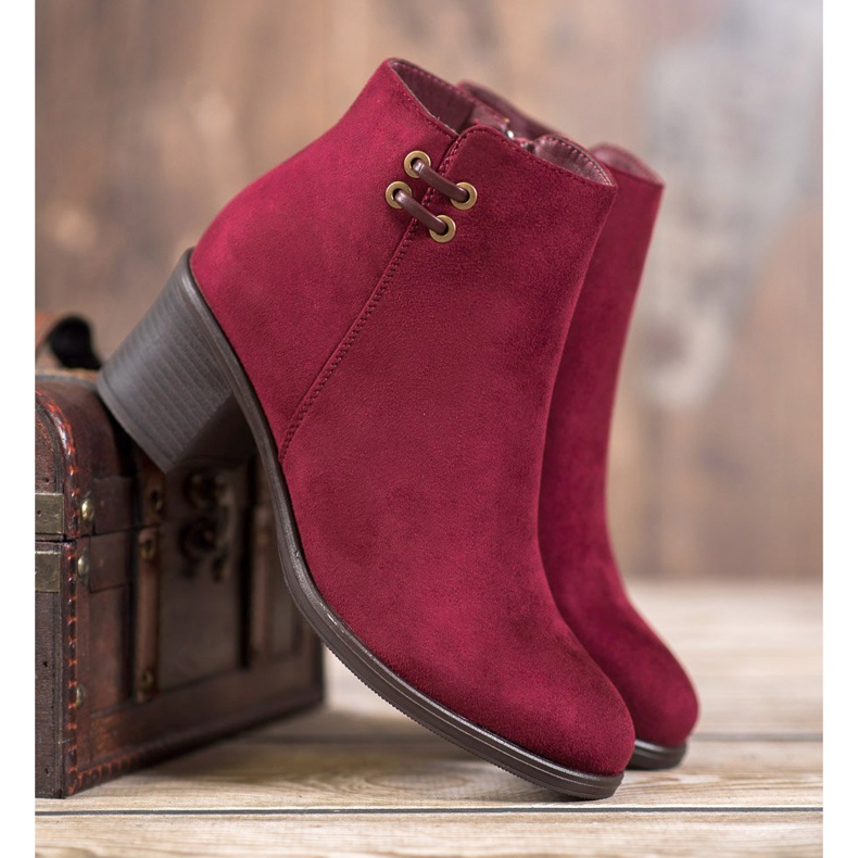 Clowse Stivaletti bordeaux sul palo rosso 1