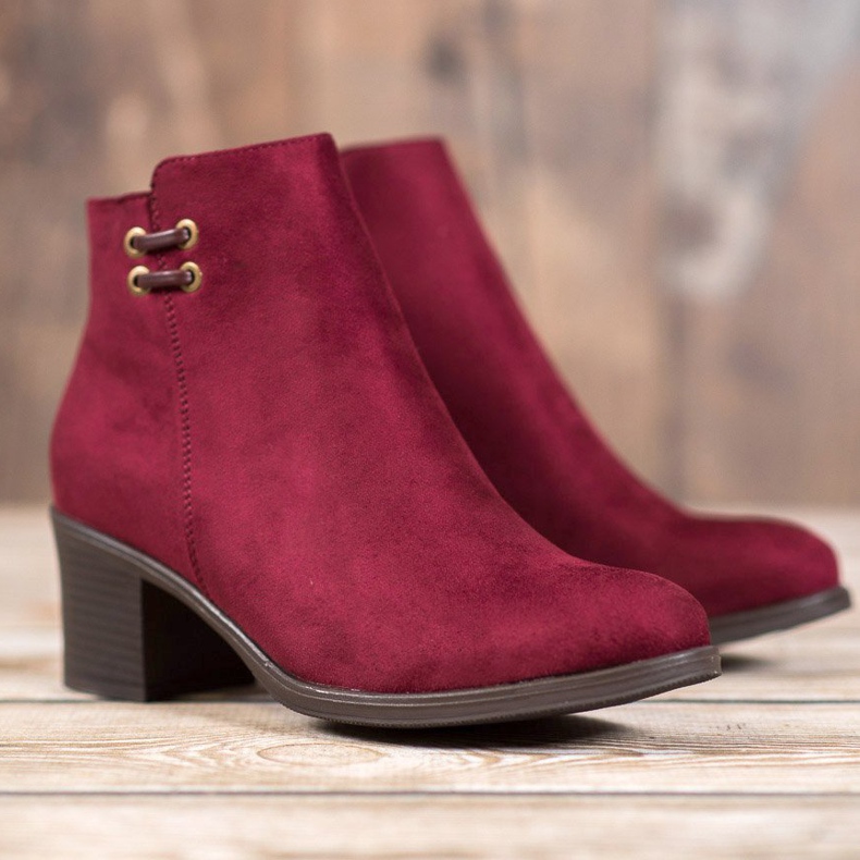 Clowse Stivaletti bordeaux sul palo rosso 2