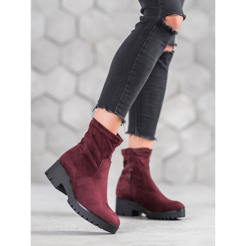 SHELOVET Stivaletti bordeaux sulla piattaforma rosso 1