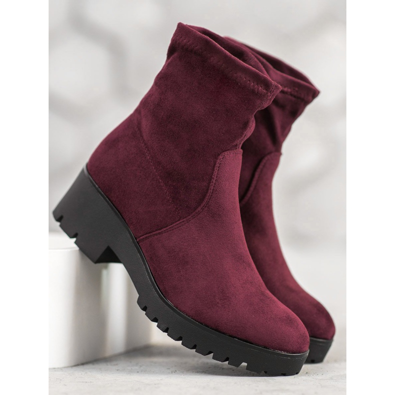 SHELOVET Stivaletti bordeaux sulla piattaforma rosso 2