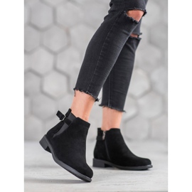 Ideal Shoes Stivaletti in pelle scamosciata nero 1