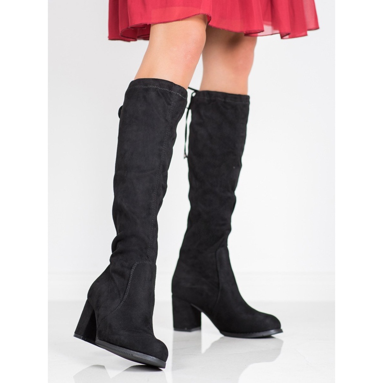 J. Star Stivali classici in pelle scamosciata nero 1