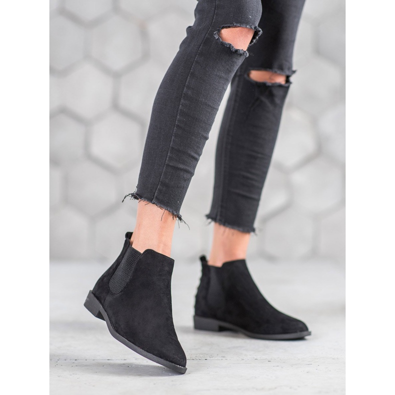 SHELOVET Stivaletti Chelsea con perle nero 2