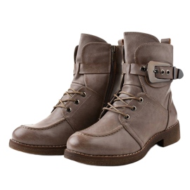 Stivali kaki e stivali con fibbie 404 cachi 1