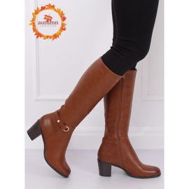 Stivali classici con tacco alto cammello BM-9090 Camel marrone 1