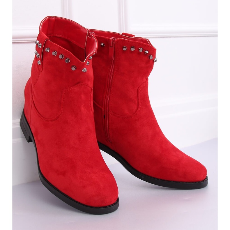 Stivali rossi su una zeppa nascosta G-7606 Red rosso 2