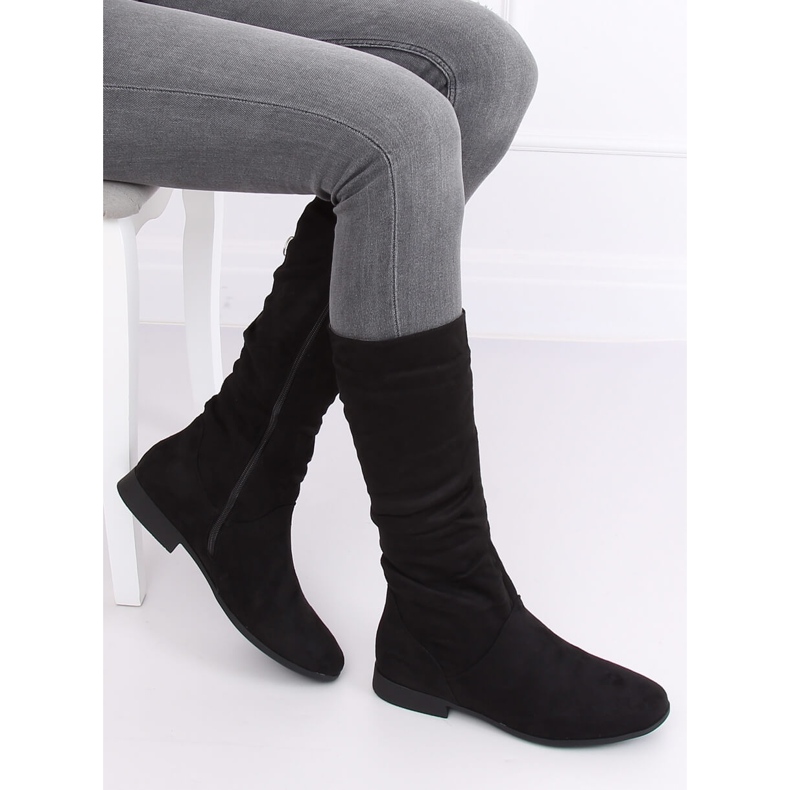 Stivali neri con tacco piatto M629 Black nero 1