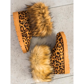 SHELOVET Mukluki con stampa leopardata in pelliccia marrone multicolore 1