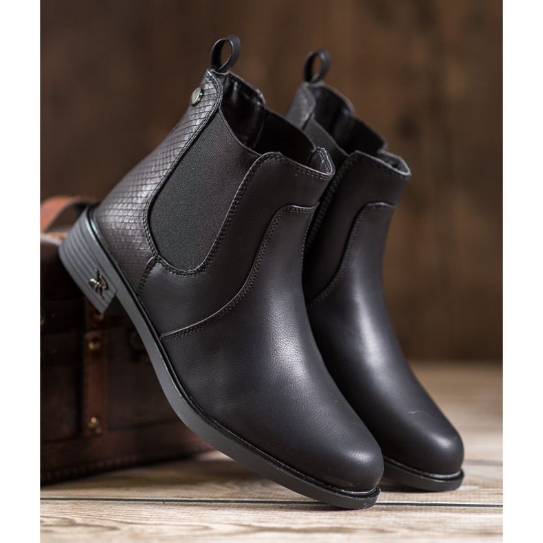 SHELOVET Stivaletti Chelsea in ecopelle nero 2