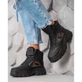 SHELOVET Stivaletti alla moda con lacci nero 2