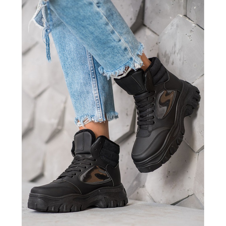 SHELOVET Stivaletti alla moda con lacci nero 2