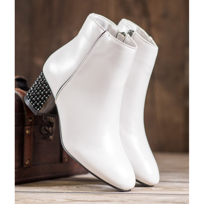 SHELOVET Stivali Bianchi Con Tacco Decorativo bianca 2