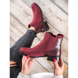 Erynn Stivali Jodhpur bordeaux con stampa serpente rosso 2