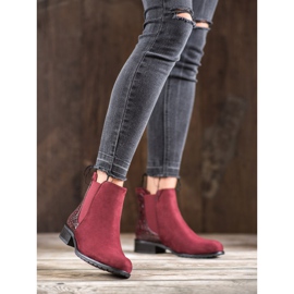 Erynn Stivali Jodhpur bordeaux con stampa serpente rosso 1