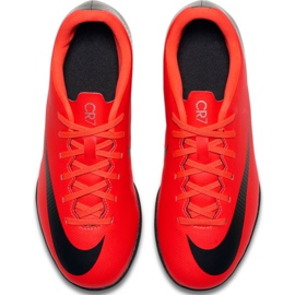 Scarpa da calcio Nike Mercurial Vapor X 12 Club Gs CR7 Tf Jr AJ3106 600 multicolore rosso 2