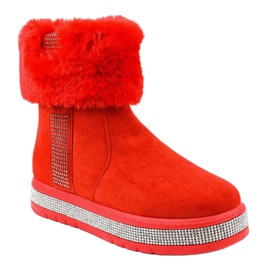 Stivaletti Eskimo in camoscio rosso caldo K-356 1