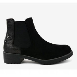 Stivaletti bassi in camoscio nero con stella SHN2221 1