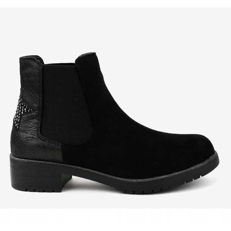 Stivaletti bassi in camoscio nero con stella SHN2221 1