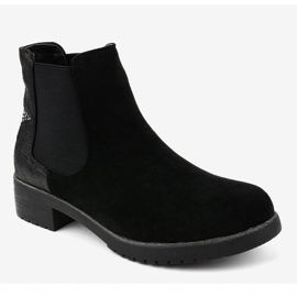 Stivaletti bassi in camoscio nero con stella SHN2221 2