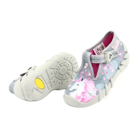 Scarpe per bambini Befado 110P363 rosa grigio 5