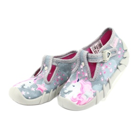 Scarpe per bambini Befado 110P363 rosa grigio 3